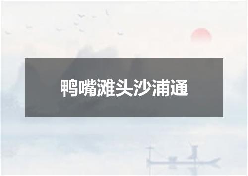 鸭嘴滩头沙浦通