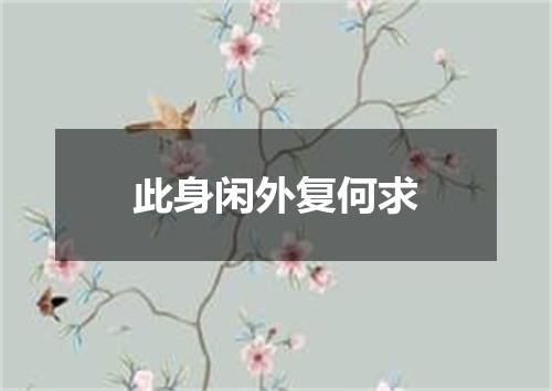 此身闲外复何求