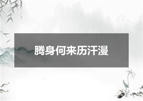 腾身何来历汗漫