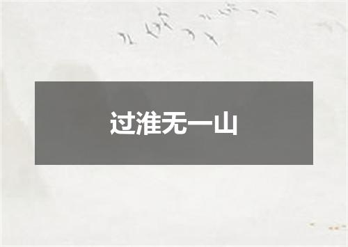 过淮无一山
