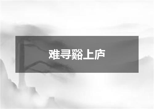 难寻谿上庐