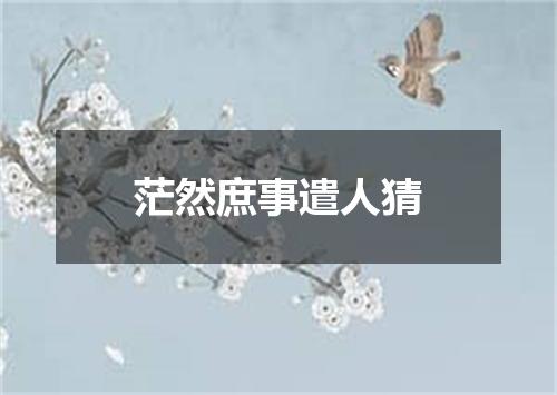茫然庶事遣人猜