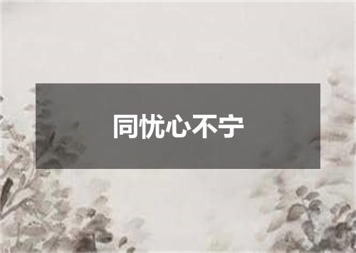 同忧心不宁