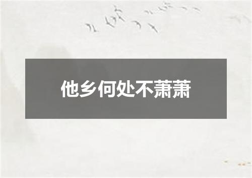 他乡何处不萧萧