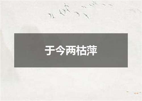 于今两枯萍