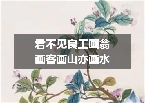 君不见良工画翁画客画山亦画水