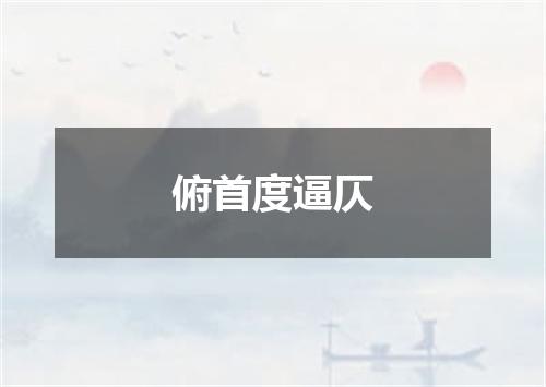 俯首度逼仄