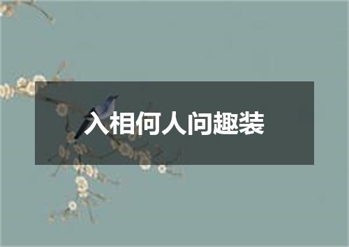 入相何人问趣装