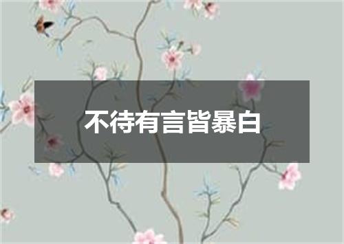 不待有言皆暴白