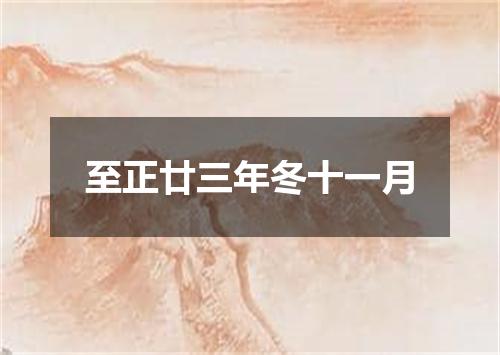 至正廿三年冬十一月