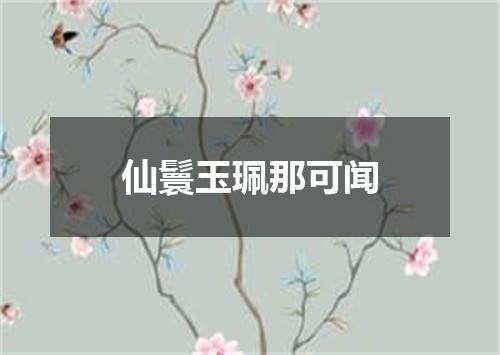 仙鬟玉珮那可闻