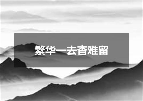 繁华一去杳难留