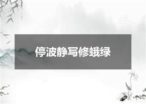 停波静写修蛾绿