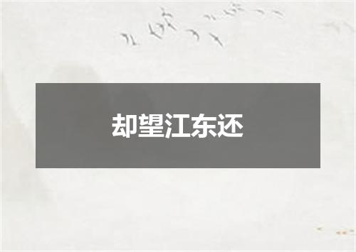 却望江东还