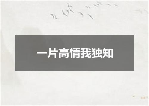 一片高情我独知