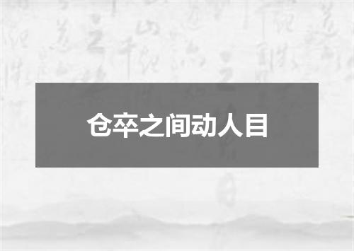仓卒之间动人目