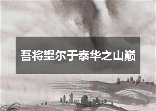吾将望尔于泰华之山巅