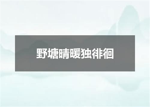 野塘晴暖独徘徊