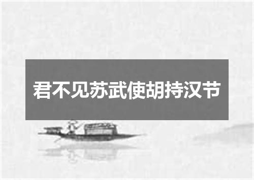 君不见苏武使胡持汉节