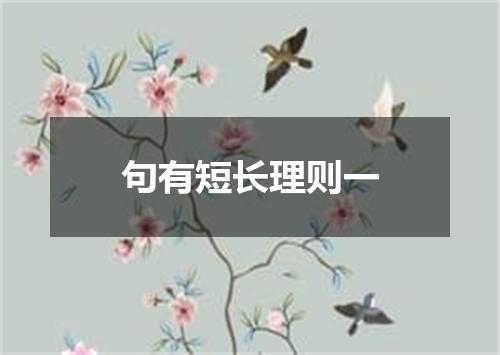句有短长理则一