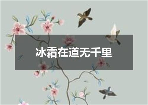 冰霜在道无千里