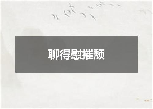 聊得慰摧颓