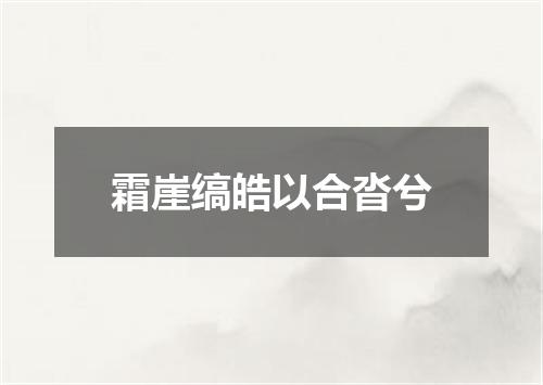 霜崖缟皓以合沓兮