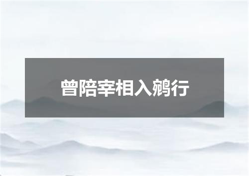 曾陪宰相入鹓行