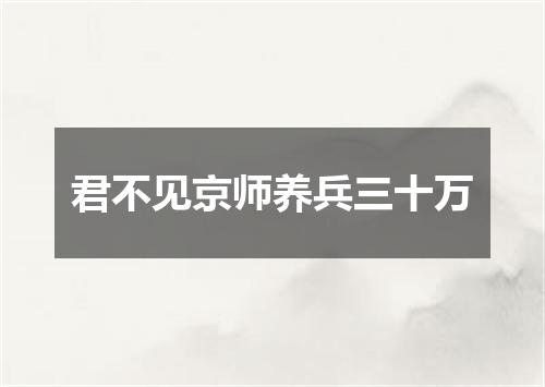 君不见京师养兵三十万