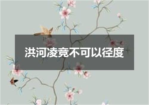 洪河凌竞不可以径度