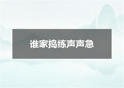 谁家捣练声声急