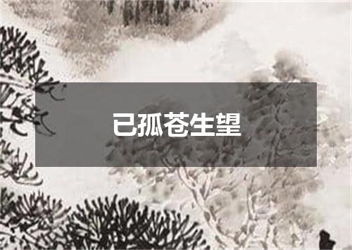 已孤苍生望