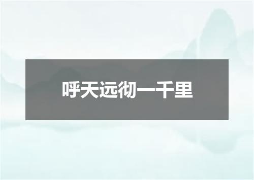 呼天远彻一千里
