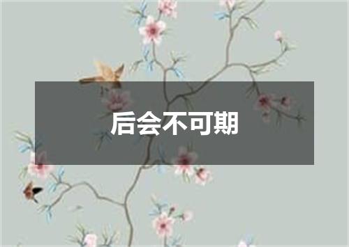 后会不可期