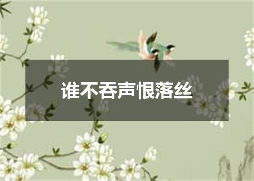 谁不吞声恨落丝