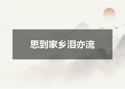 思到家乡泪亦流