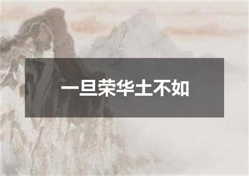 一旦荣华土不如