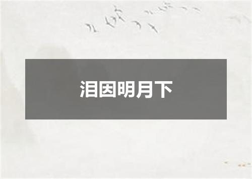 泪因明月下