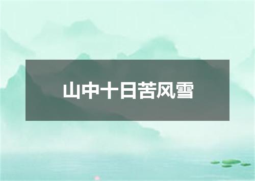 山中十日苦风雪