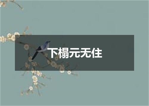 下榻元无住