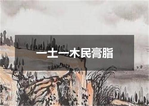 一土一木民膏脂