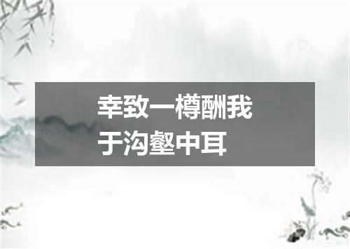 幸致一樽酬我于沟壑中耳