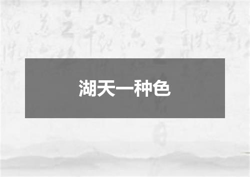 湖天一种色