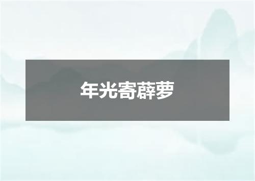 年光寄薜萝