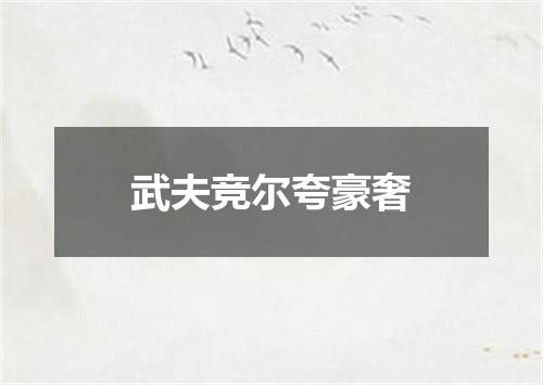 武夫竞尔夸豪奢
