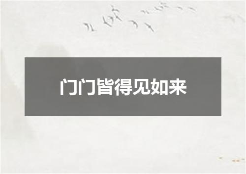 门门皆得见如来