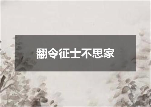 翻令征士不思家