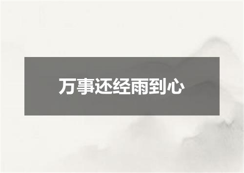 万事还经雨到心