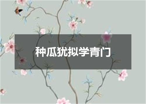 种瓜犹拟学青门