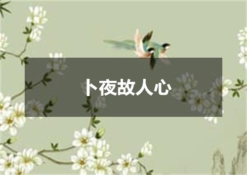 卜夜故人心